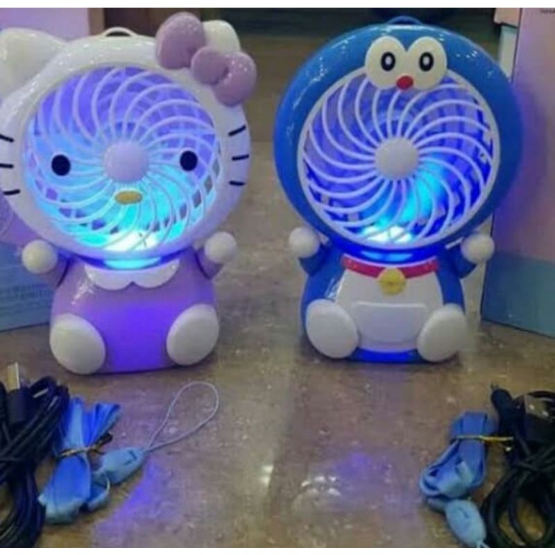 kipas angin duduk karakter plus gantungan tali