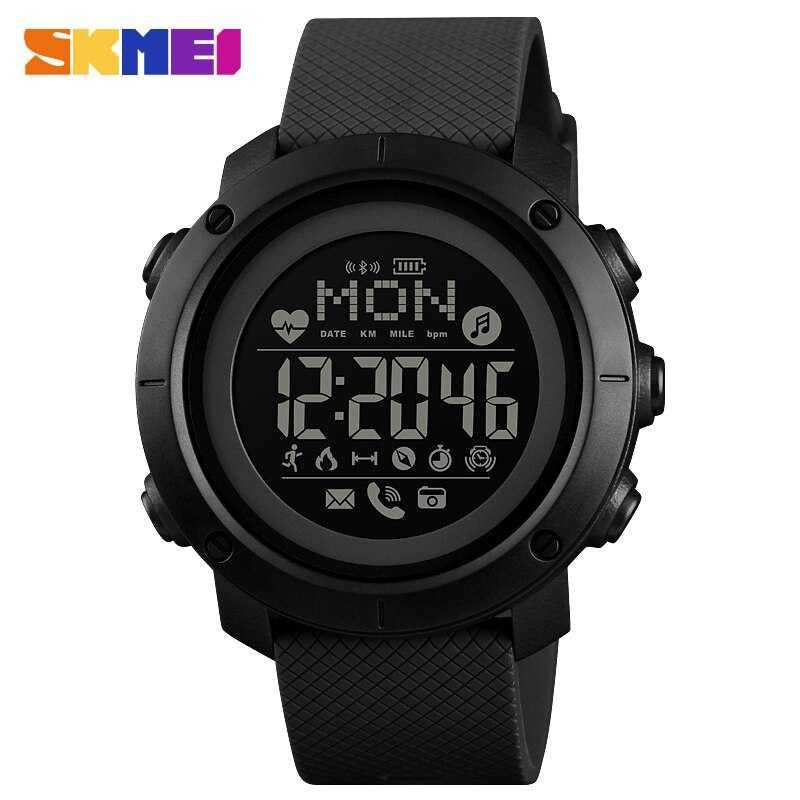 SKMEI Jam Tangan Smartwatch Pria Bluetooth Compass Heartrate 1512 [Hitam]