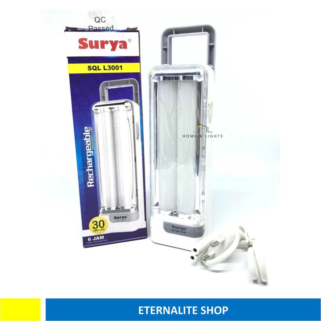 Lampu Emergency Surya SQL L3001 Rechargable Bisa Di Cas 30 LED