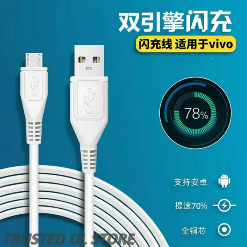 kabel data original vivo micro usb qualcomm 3.0 quick charge ori