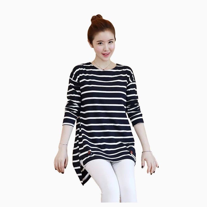 Blouse lengan Panjang Wanita Gaya korea corak Salur - Arsyana