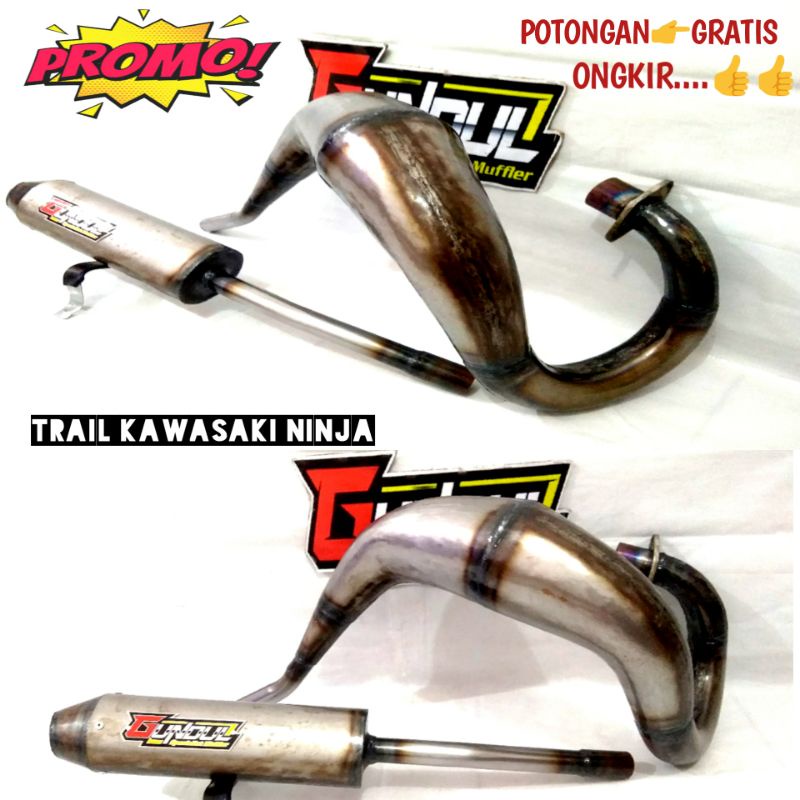 knalpot udang trail ninja r rr ss rangka trill standar GTX KTM pnp