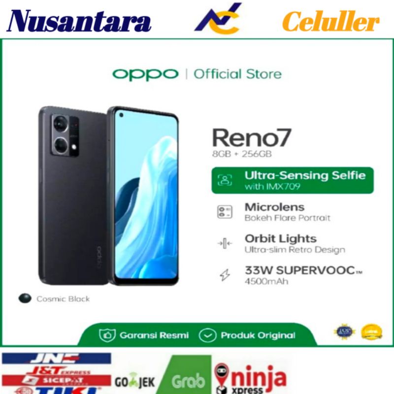HP OPPO RENO 7 4G RAM 8+5GB Extended ROM 256 GB [Reno 7 Ram 13 /256 GB+ NFC] GARANSI RESMI