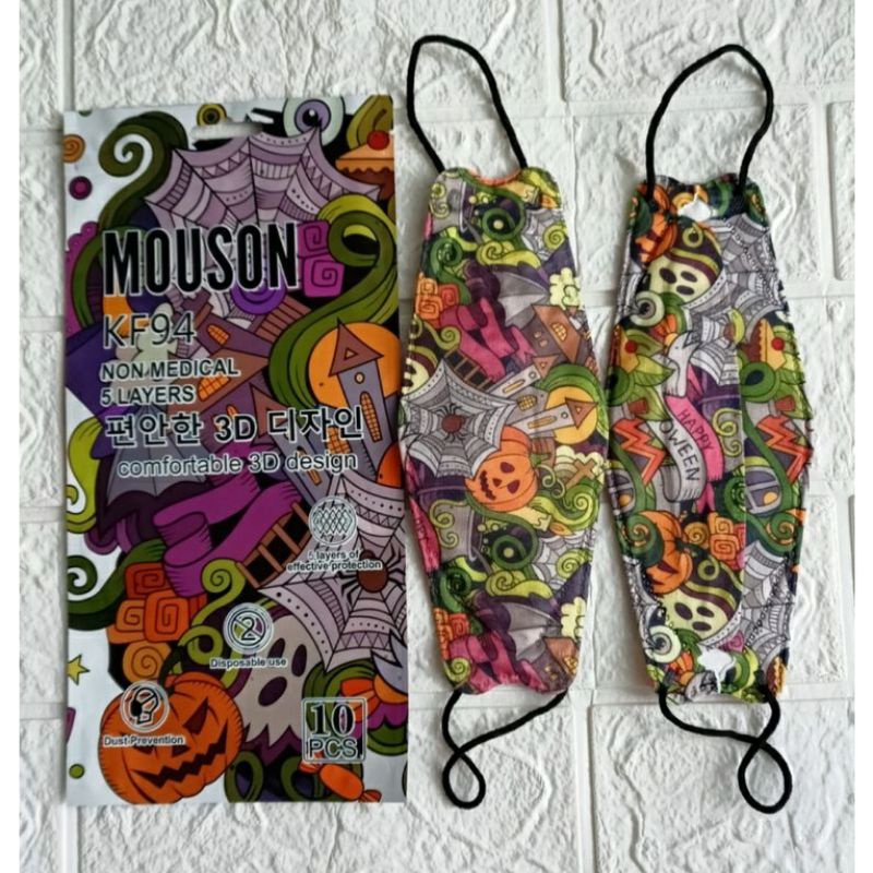 Masker Mouson KF94 3D 4 ply Disposable Face Mask Model Evo