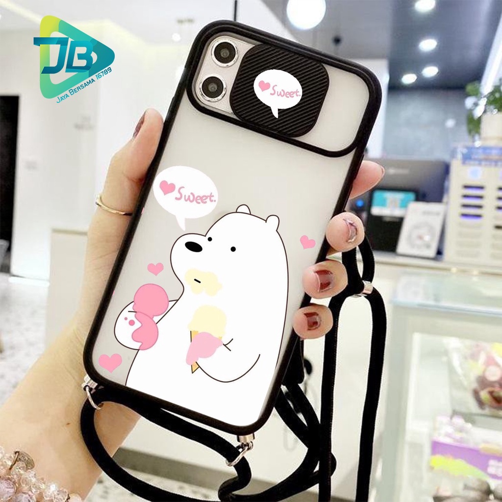 SOFTCASE SLINGCASE SLIDE PELINDUNG KAMERA WE BARE BEARS SAMSUNG OPPO VIVO REALME IPHONE XIAOMI ALL TYPE JB5146