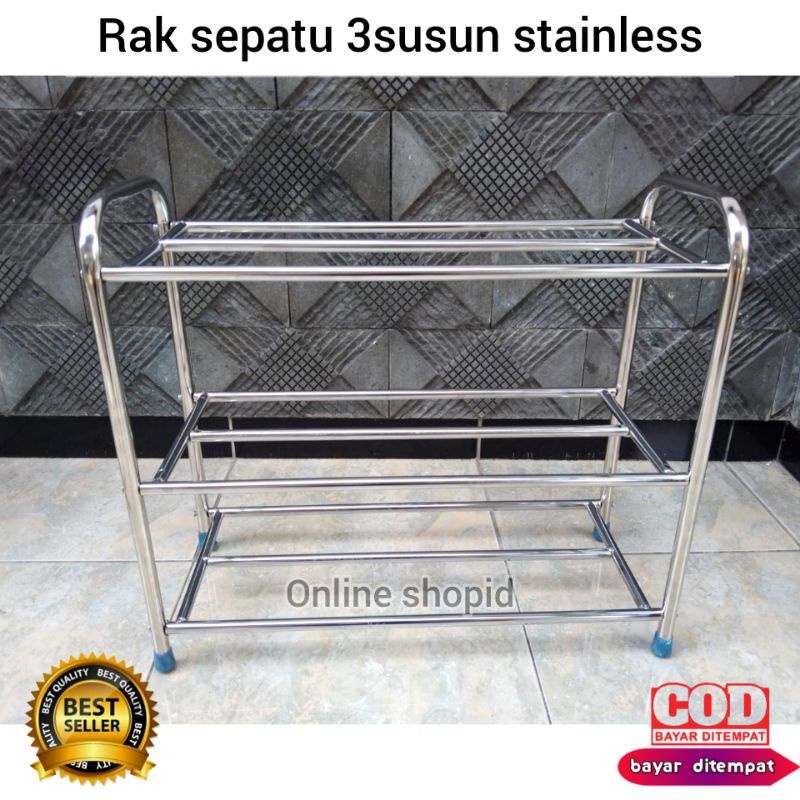 Rak Sepatu Stainless 3Susun
