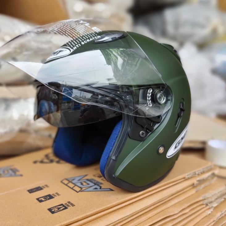 Ready Merakyat HELM CENTRO ARMY DOF DOBLE VISOR ORIGINAL