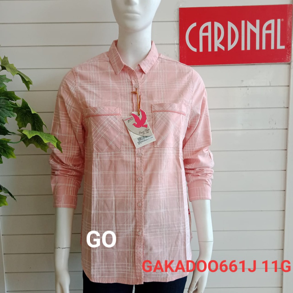 gof KPT CARDINAL GIRL KEMEJA Pakaian Wanita Atasan Kemeja Hem Casual Santai Original Lengan Panjang