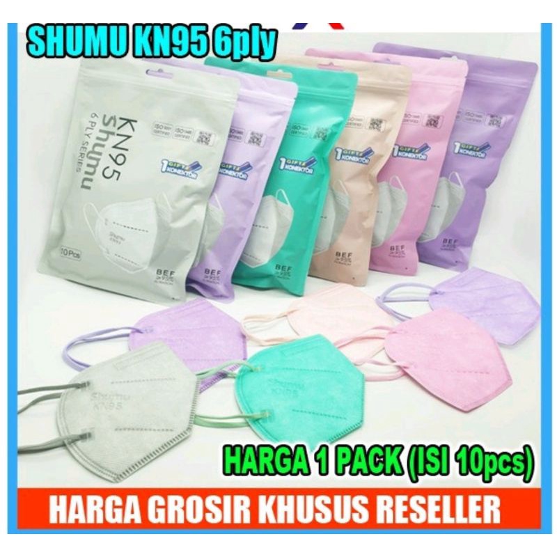 SHUMU MASKER 6 PLY KN 95 PREMIUM MASK FREE KONEKTOR