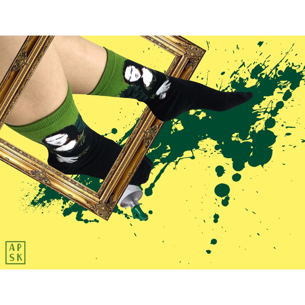 Kaos Kaki Lukisan Monalisa Ombak Kanagawa Van Gogh
