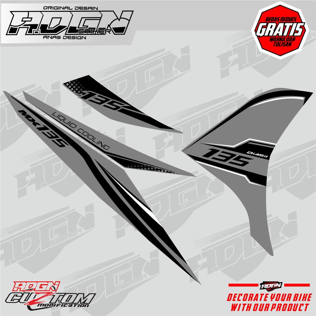 Striping Jupiter mx 135 transparan custom sniper exciter lc135 simpel minimalis