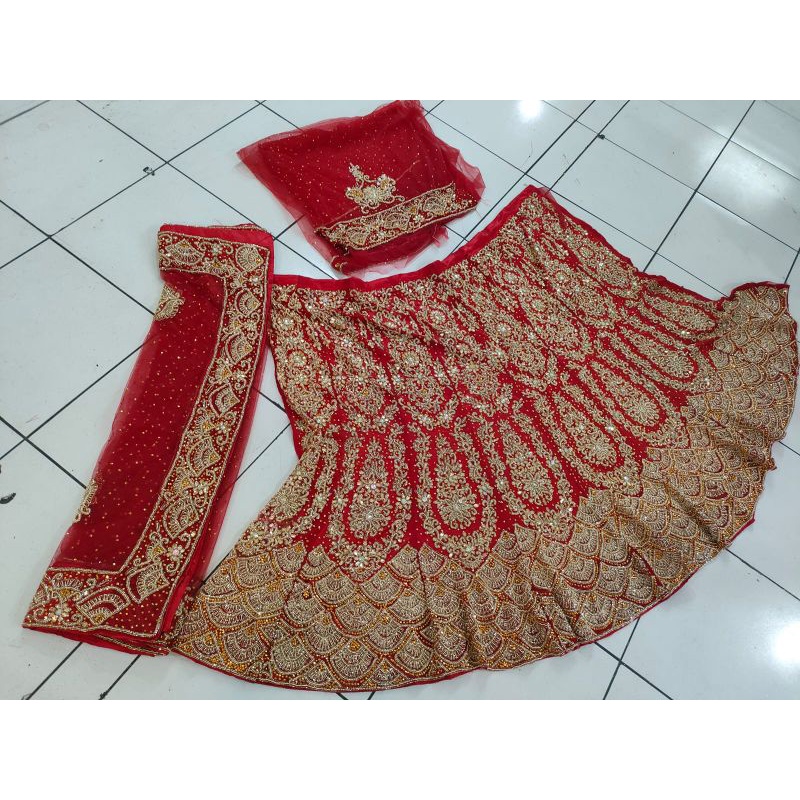 lehenga murah/baju india murah/baju india wanita mewah wedding full swarovskt pengantin murah cantik