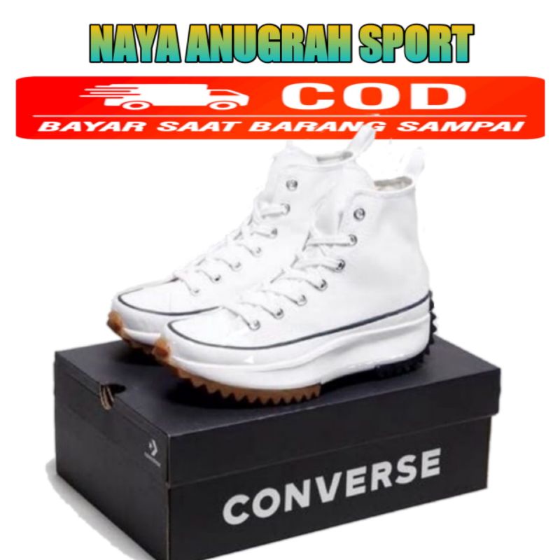 Sepatu Sneaker Wanita CONVERSE RUN STAR HIKE  MOTION JW ANDERSON wedges terbaru hak tinggi 5CM premium