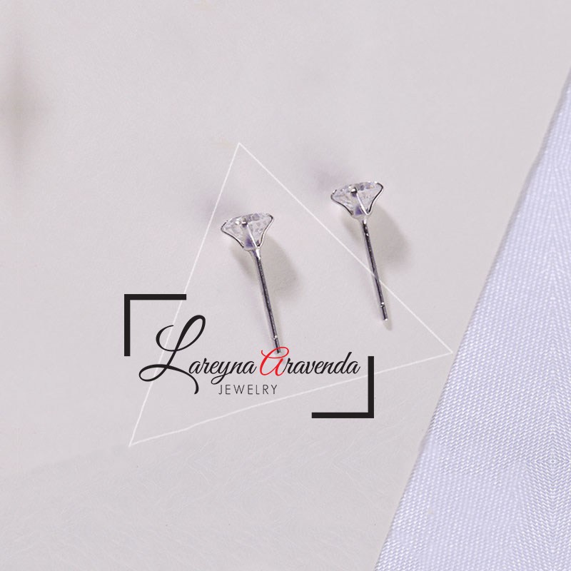 Anting Wanita Titanium Asli Crystal Kristal Zircon AAA ET005