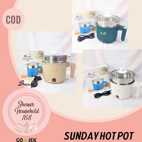 SHENAR HOT POT COOKING STEAMER ALAT MASAK ELEKTRIK BBQ COOKING PRAKTIS PAN- BISA COD