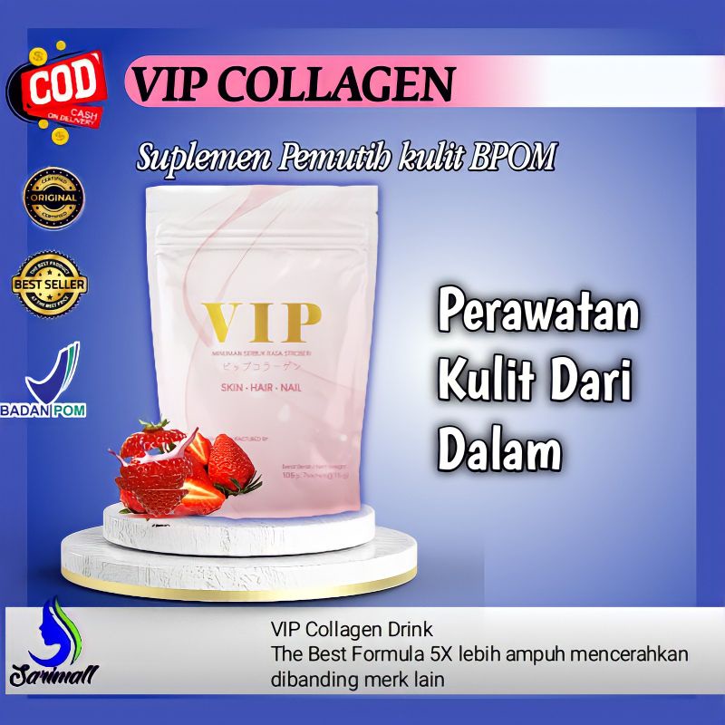 COLLAGEN DRINK SUPLEMEN KECANTIKAN KOLAGEN MINUMAN PERAWATAN PEMUTIH WAJAH VIP COLAGEN DRINK BPOM