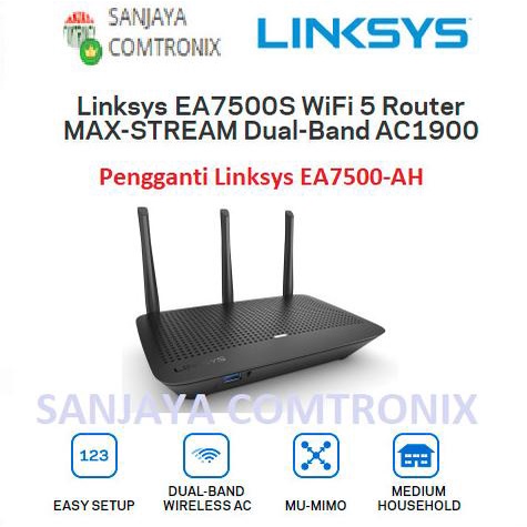 Linksys Ea7500-Ah Max-Stream Ac1900 Mu-Mimo Gigabit Wi-Fi Router
