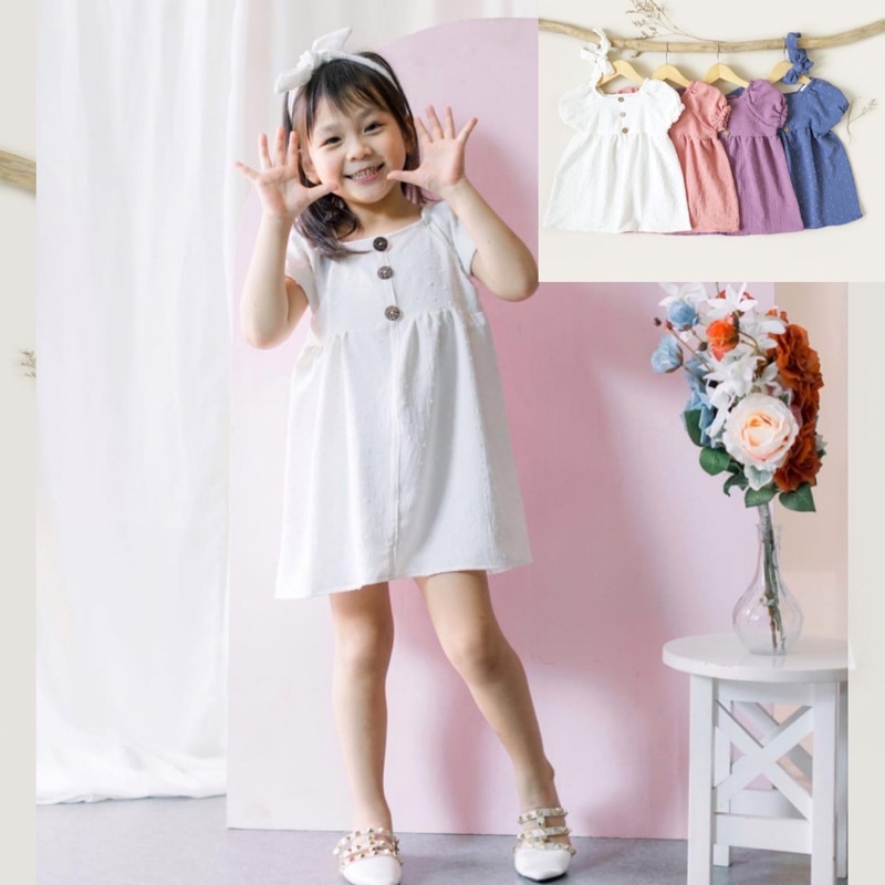 FIONA DRESS Baju Pesta Anak Bayi Perempuan free headband