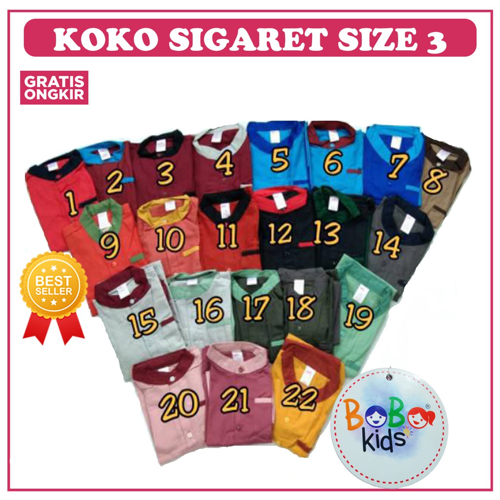 KOKO ANAK BOBOKIDS SIGARET / KOKO ANAK / SETELAN KOKO ANAK LAKI-LAKI / KOKO ANAK SIGARET