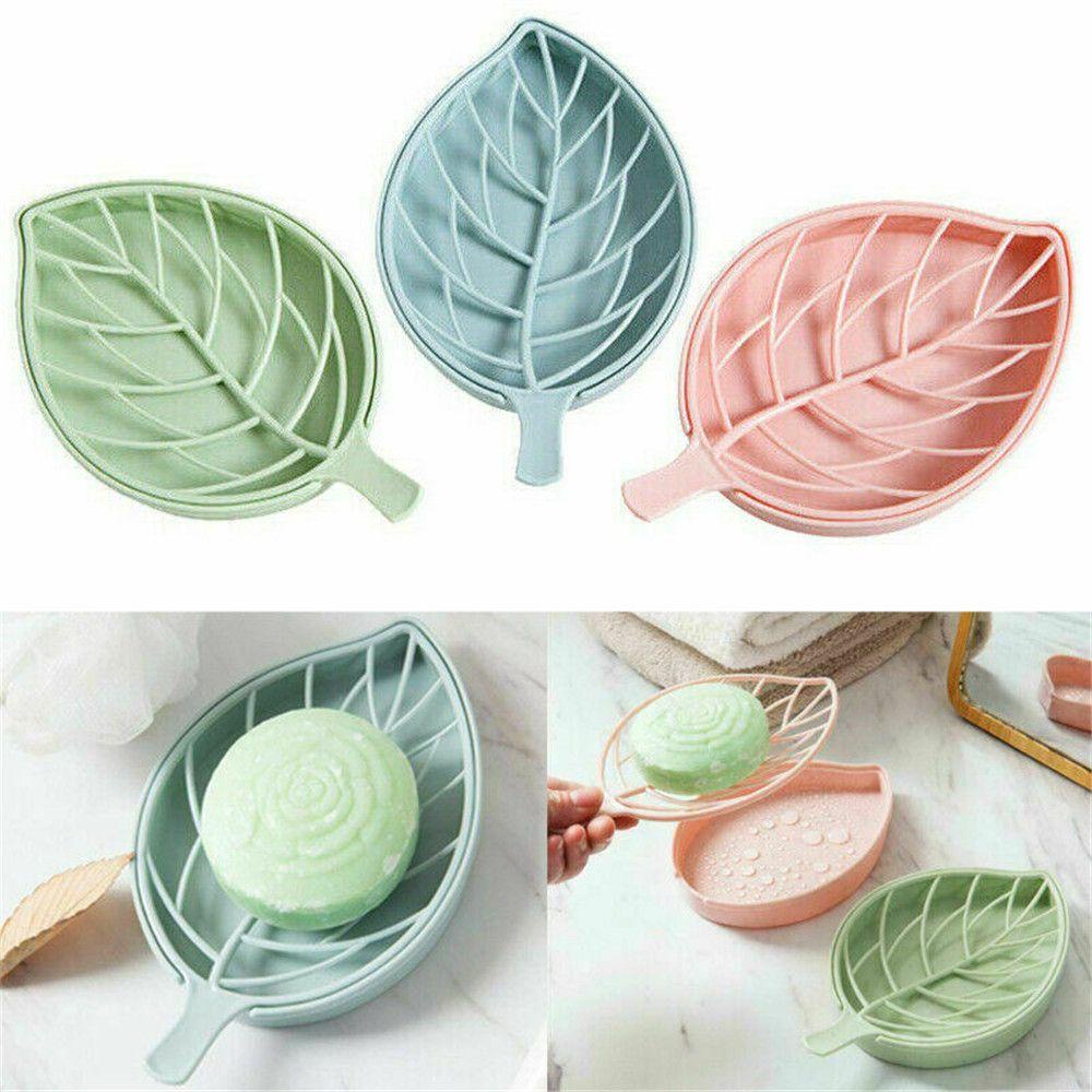 Populer Tempat Sabun Piring Aksesoris Kamar Mandi Draining Rack Leaf Soap Box