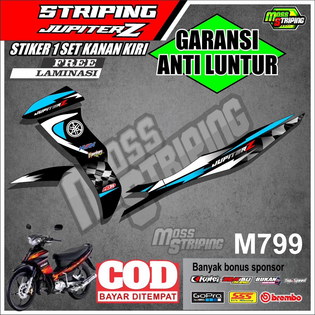 Jual STIKER MOTOR STRIPING YAMAHA JUPITER Z LAMA BURHAN KODE M799