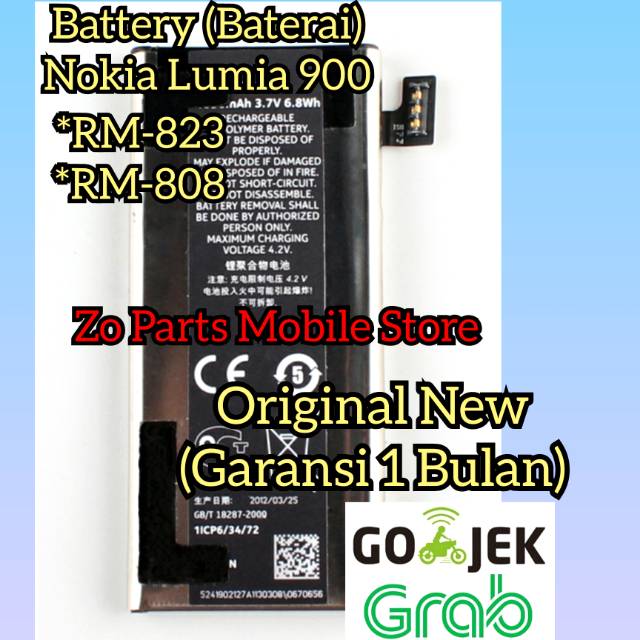 Baterai Battery Nokia Lumia 900 RM-823 RM-808 Original New