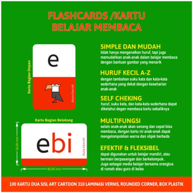 flash card kartu baca kartu suku kata