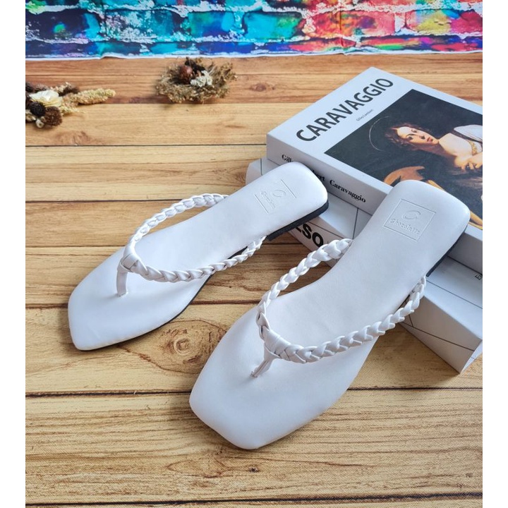 ABBUSHOES KR 04 flat shoes jepit kepang urra 1cm