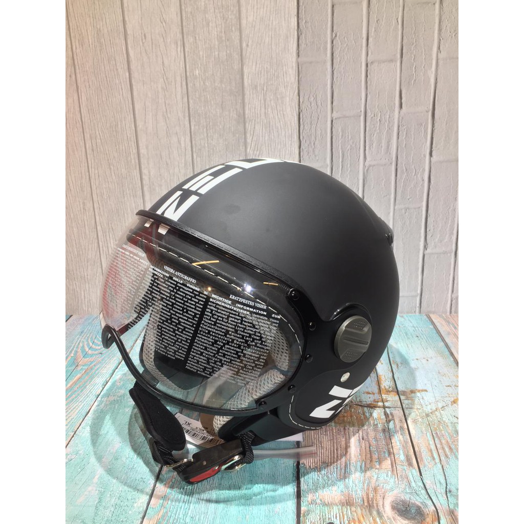 ZEUS ZS 210 BLACK DD11 WHITE I HELM HALF FACE RETRO I ZS-210