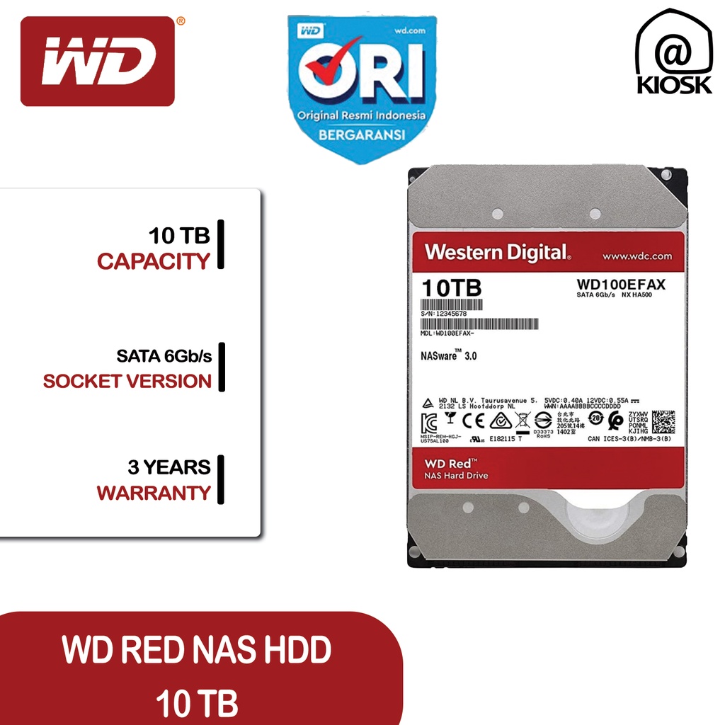 WD Red 10TB - Specialized NAS Hardisk - HDD for NAS - 3 Years Warranty