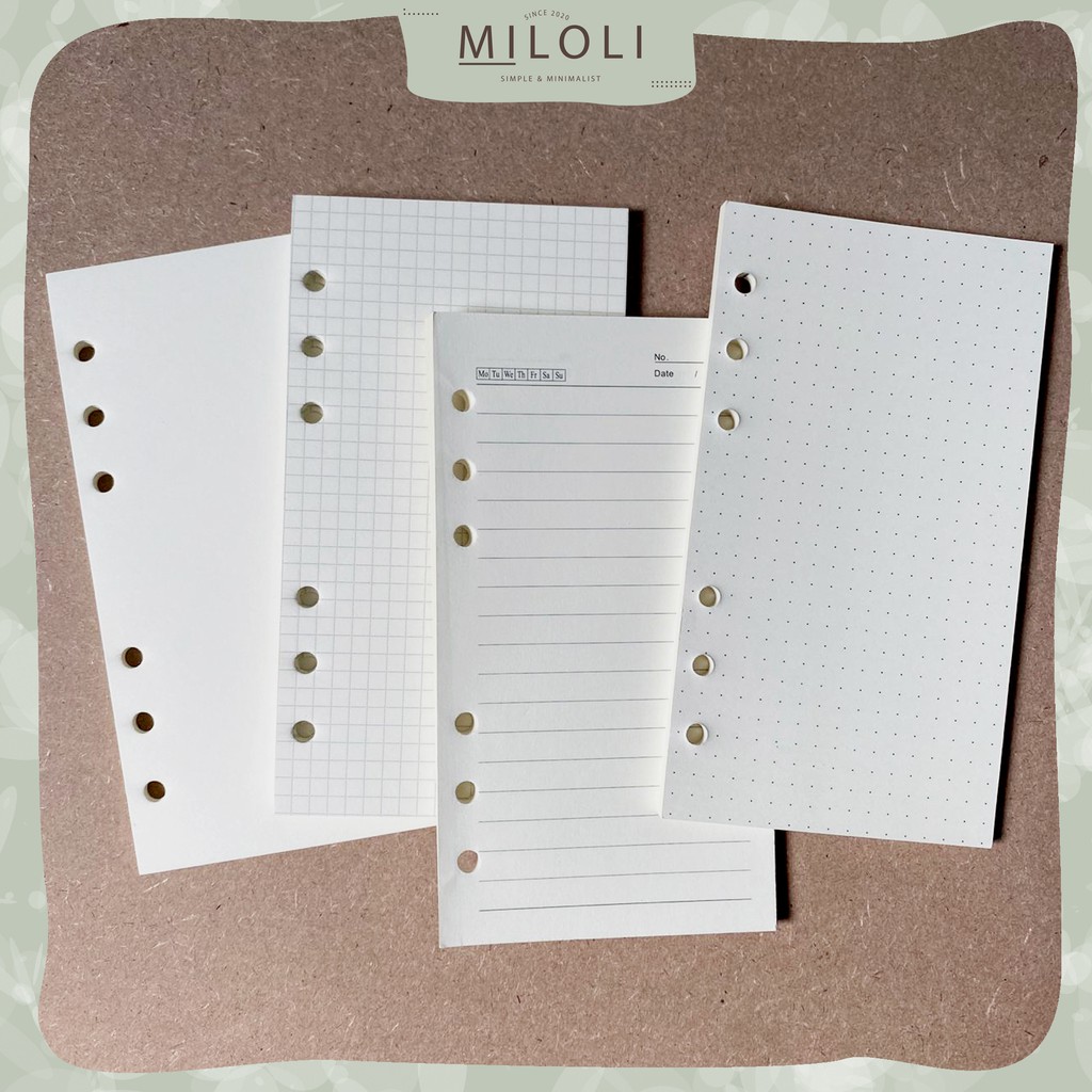 

[MILOLI] Isi Binder A5 A6 A7 Polos Bergaris Refill Binder Kertas Binder - E0011