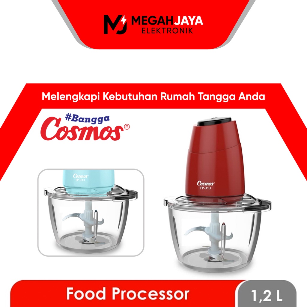 COSMOS CHOPPER / FOOD PROCESSOR FP313 / FP 313 / FP-313 (KACA / 1,2 LITER) GARANSI RESMI