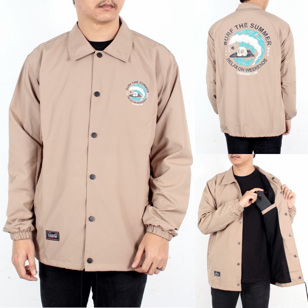 JAKET COACH PRIA WARNA CREAM - JAKET PRIA - COACH SALVIO HEXIA - JAKET WINDBREAKER - JAKET PARASUT