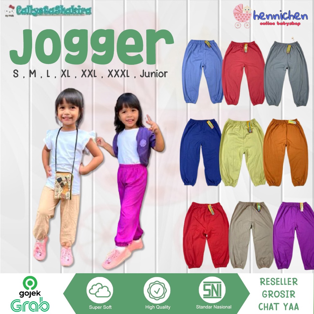 CALLYSTA JOGGER CELANA PANJANG ANAK JOGGER POLOS BAHAN KATUN ADEM 1-12 TAHUN