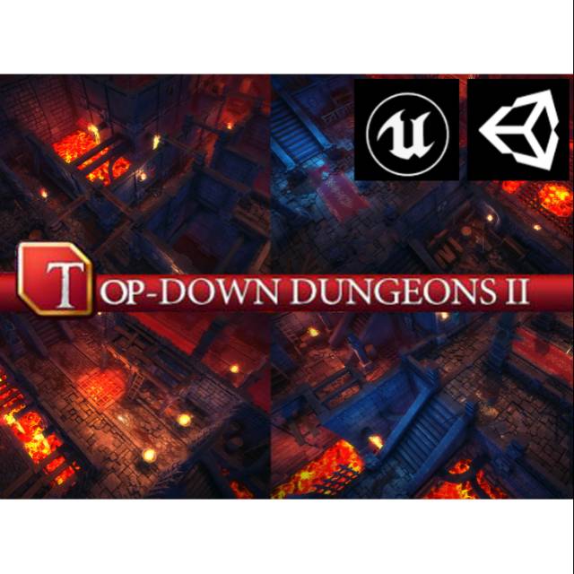 3D Game Asset TopDown Dungeon 2 Unreal dan Unity3D