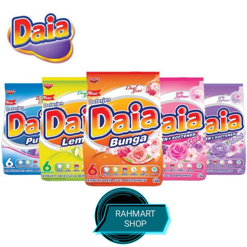 DAIA Detergent Bubuk - plus Softener  - 1800g / 1.8 kg / 1700g / 1.7 kg