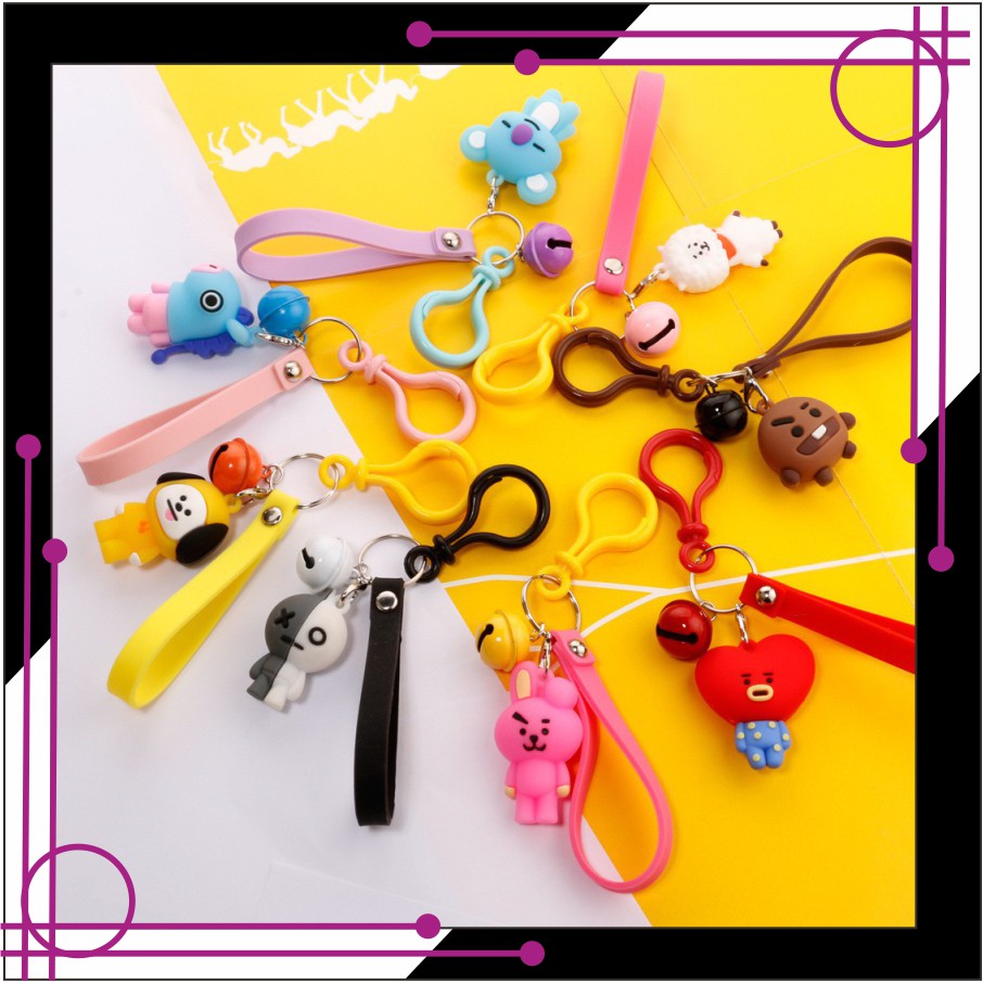  Gantungan  Kunci Tas Boneka  KPOP BTS Keychain Motif BT21 