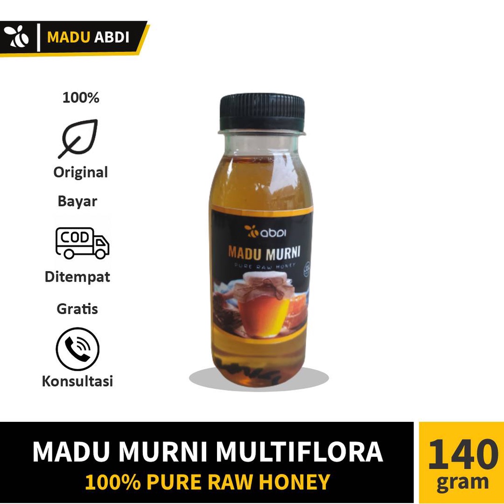 

Madu Murni ASLI [140gr] Nektar Multiflora 100% Pure Raw Honey