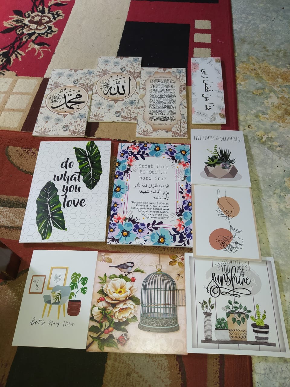 Wooden Projects Kaligrafi Hiasan Pajangan Dinding Rumah Lafadz Allah Muhammad Vintage Series - Vtk