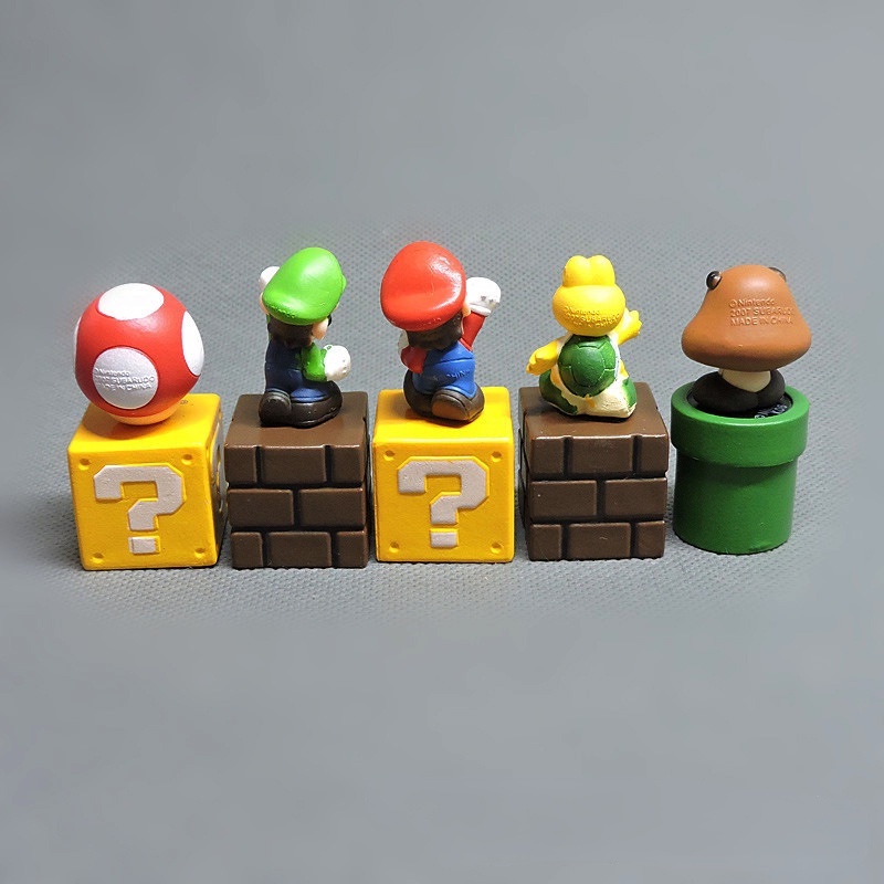 5pcs / Set Mainan Action Figure Super Mario Bros Bahan Pvc Untuk Dekorasi / Hadiah Anak