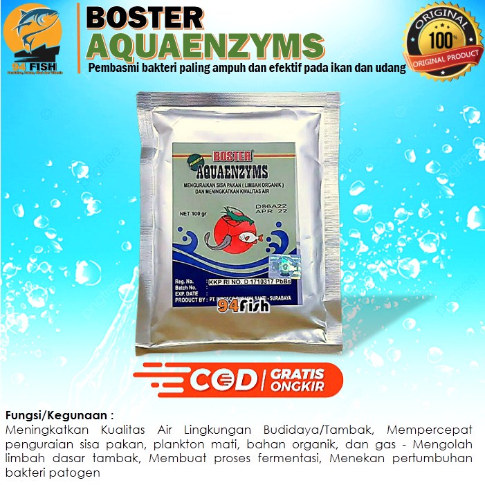 BOSTER AQUAENZYM Boster Aquaenzyms Probiotik Ikan 100 Gram
