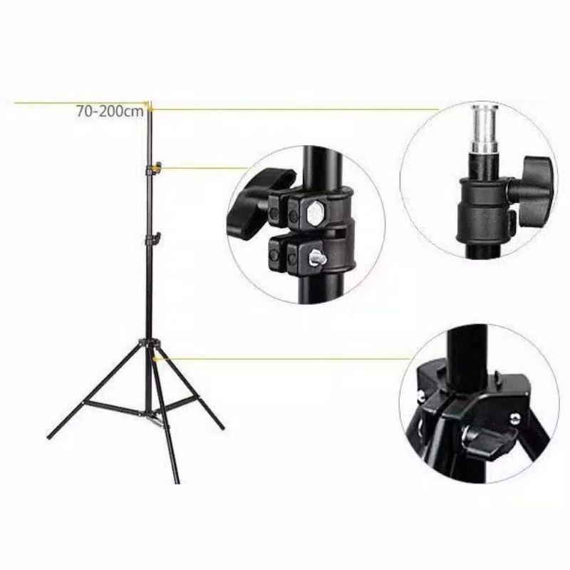 HANYA TRIPOD PANJANG 2 METER  Tripod PORTABLE Lighting stand - Tripod untuk Hp Dan Camera Universal