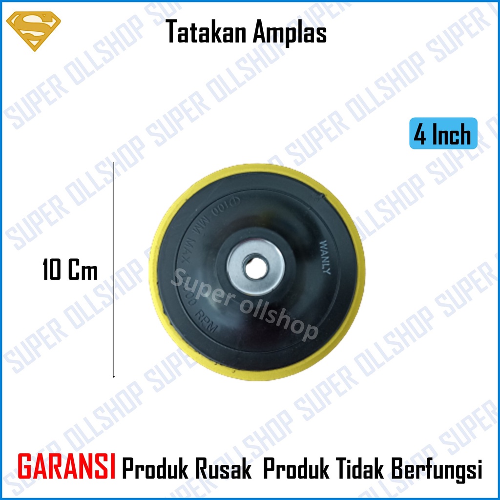 Tatakan Amplas Velcro Gerinda Tangan / Pad Perekat Tempat Tempel Amplas 4 Inch