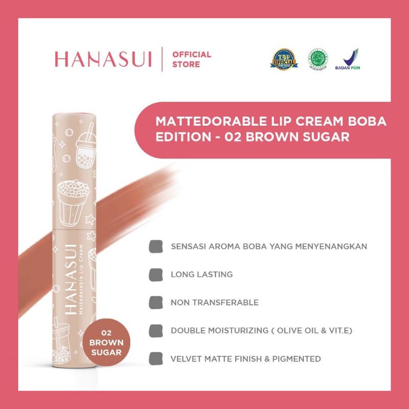 HANASUI LIP CREAM BOBA EDITION MATTEDORABLE