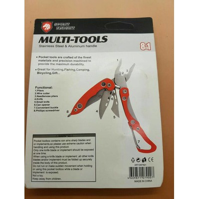 Tang Multitools+Carabinner 8 IN 1 SK Top Fix Termurah