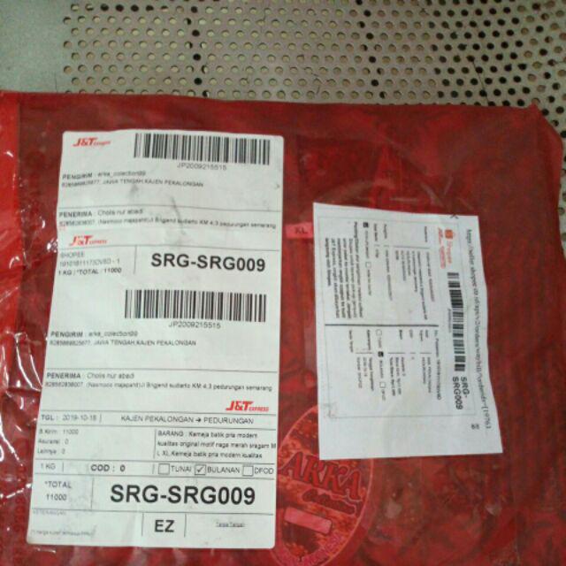 Kemeja Batik Pria Modern Kualitas Original Motif Naga Merah Sragam M L Xl