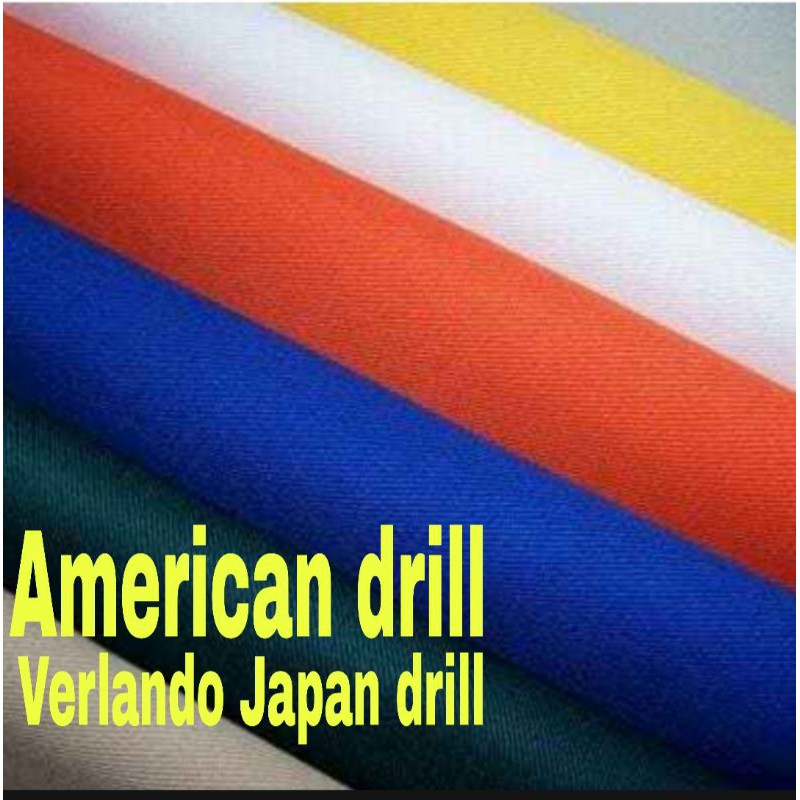 bahan kain American drill PER SETENGAH METER/Merk Verlando Japan drill/kain tidak berbulu