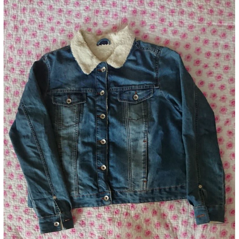 Jacket jaket jeans trucker sherpa LC Waikiki ORI preloved second