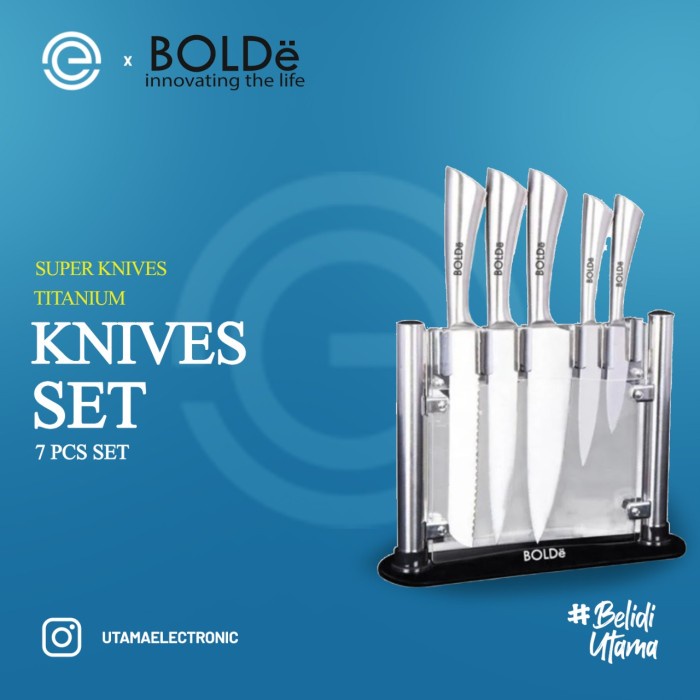 Bolde Pisau Dapur Stainless Set Titanium - Super Knives