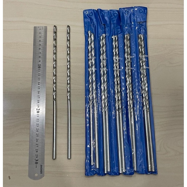 BIRU Mata bor beton tembok 8mm panjang mata bor dinding beton 8 mili panjang 30cm masonry drill